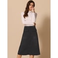 thumbnail image 3 of DARING DIVA Women's A-Line Button Front High Waist Midi Denim Skirts M Black, 3 of 6