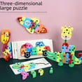 thumbnail image 2 of Bebés de 1-2-3 años de edad, juguetes de rompecabezas de madera tridimensionales para bebés, educación temprana, fuerza cerebral, niños y niñas, 2 of 6