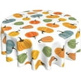 thumbnail image 1 of Nappe d'Automne Ronde 60 Pouces, Nappe Citrouilles Orange Jaune Bleu Vert d'Automne Action de Grâce Récolte Colorée Housse de Table Style Ferme Décorative pour Fête Pique-Nique Décoration de Souper, 1 of 6