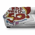 thumbnail image 3 of 50th Birthday Soft Flannel Fleece Throw Blanket, Colored Floral Design Fun Cartoon Like Display and Party Message, Cozy Plush for Indoor and Outdoor Use, 60" x 80", Multicolor, by Ambesonne, 3 of 6