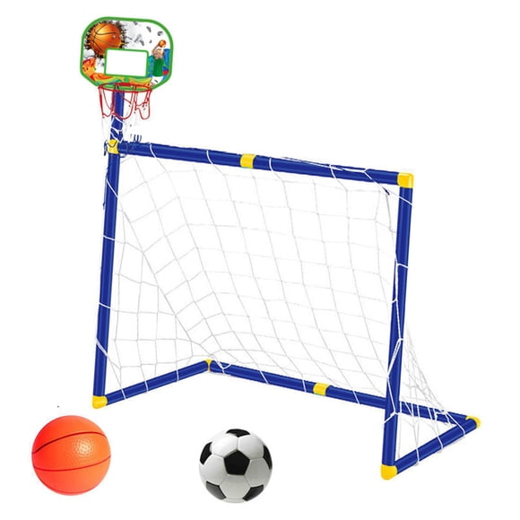 Aro de baloncesto con portería de fútbol perfecl 2 en 1 portátil Verde