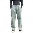 thumbnail image 2 of Yuyuzo Mens Sweatpants Elastic Waist Drawstring Trousers Casual Solid Color Loose Workout Pants with Pockets, 2 of 4