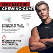 JAWLINER® Fitness Chewing Gum - Cinnamon Honey gum for an attractive Jawline - Look Like a Celebrity - 2-Month Pack