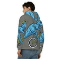 thumbnail image 4 of Kdxio Fun Riding Dinosaur Print Men Hoodies Casual Hoodies for Men with Zip Pockets Full Zip Long Sleeve Sweatshirt Sports Hooded Jacket-Small, 4 of 5