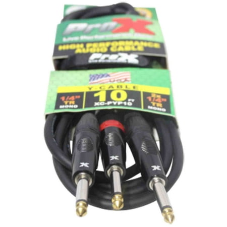 UPC: 0019372411109 | Prox XC-PYP10 1/4 TS-M to Dual 1/4 TS-M High Performance Audio Cable – 10 Feet