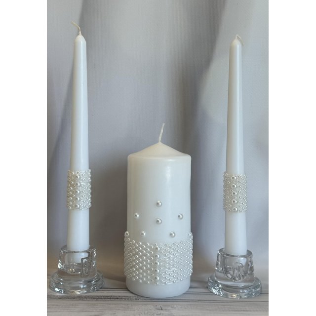 Magik Life Unity Candle Set for Wedding - Wedding Accessories for Reception Ceremony - Candle Sets - 6 Inch Pillar and 2 10 Inch Tapers - Decorative Pillars