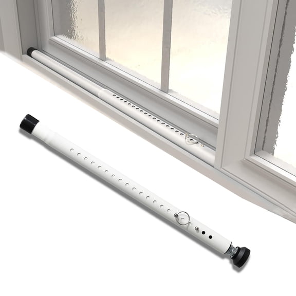 Sliding Door Security Bar,17-50 inch Adjustable Patio Door Security bar with Rubber Tips Apartment Bedroom Bottom of Door Heavy Duty Interior White