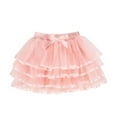 thumbnail image 3 of Girls Tiered Tulle Skirts Princess Bow Ruffle Layered Mesh Tutu Party Dance Skirt Toddler Cute Clothing Pink, 3-4Y, 3 of 5