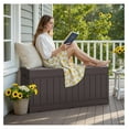 thumbnail image 6 of SONGMY 78 Gallon Outdoor Deck Box Large Resin Storage Box for Patio Furniture Cushions and Garden Tools (Brown), 6 of 7