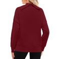 thumbnail image 5 of WFJCJPAF 2025 New Product Blouses for Women Plus Size,Fashion Women's Casual Long Sleeve Turtleneck Ladies Solid Zipper Tops Blouse - Wine XXL, 5 of 8