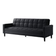 thumbnail image 5 of Loft Lyfe Swaine Leather Pu Sofa Bed Convertible Tufted with Storage, Black, 5 of 10