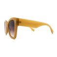 thumbnail image 3 of Womens Oversize Butterfly Thick Horn Rim Plastic Sunglasses Beige Brown, 3 of 4