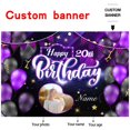 thumbnail image 2 of Telón de fondo de foto morado personalizado con dicódigos de pancarta de decoración, 2 of 7