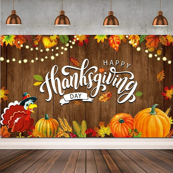 7x5FT Thanksgiving Photography Backdrops Fall Photo Leaves Backdrops Polyester Soft Autumn Backdrops Pumpkin Fabric Maple Turkey Party Decorations
