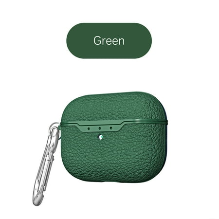 Airpods Pro Case Airpods 3 Case Allytech Premium PU Leather Cover Wireless Charging Box with Keychain Carabiner Full Protection Anti-scratch Shockproof Case Cover for Apple Airpods Pro Green