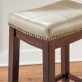 thumbnail image 6 of Hawthorne Collections 26" Transitional Wood/Faux Leather Counter Stool in Beige, 6 of 10