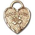 thumbnail image 2 of Gold Filled GOOD LUCK SHAMROCK HEART Pendant 3/4 X 5/8 inches with 18 inch Gold Filled Curb Chain, 2 of 2