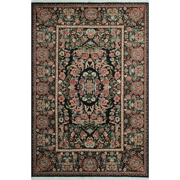 William Taimor Black/Green Rug, 6'1" x 9'1"