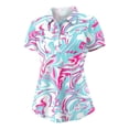 thumbnail image 3 of Trendfront Womens Athletic Polo Shirts Short Sleeves Button Up Henley Abstract Swirl Patterned Top Psychedelic Watercolor Fluid Art Golfers Activewear Shirt, 3 of 3
