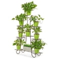 thumbnail image 6 of 9 Potted Metal Plant Stand - Indoor Outdoor Multiple Flower Pot Holder Shelf Plant Stander Plant Holder Plant Storage Stand for Patio Garden Corner Balcony Living Room, 6 of 10