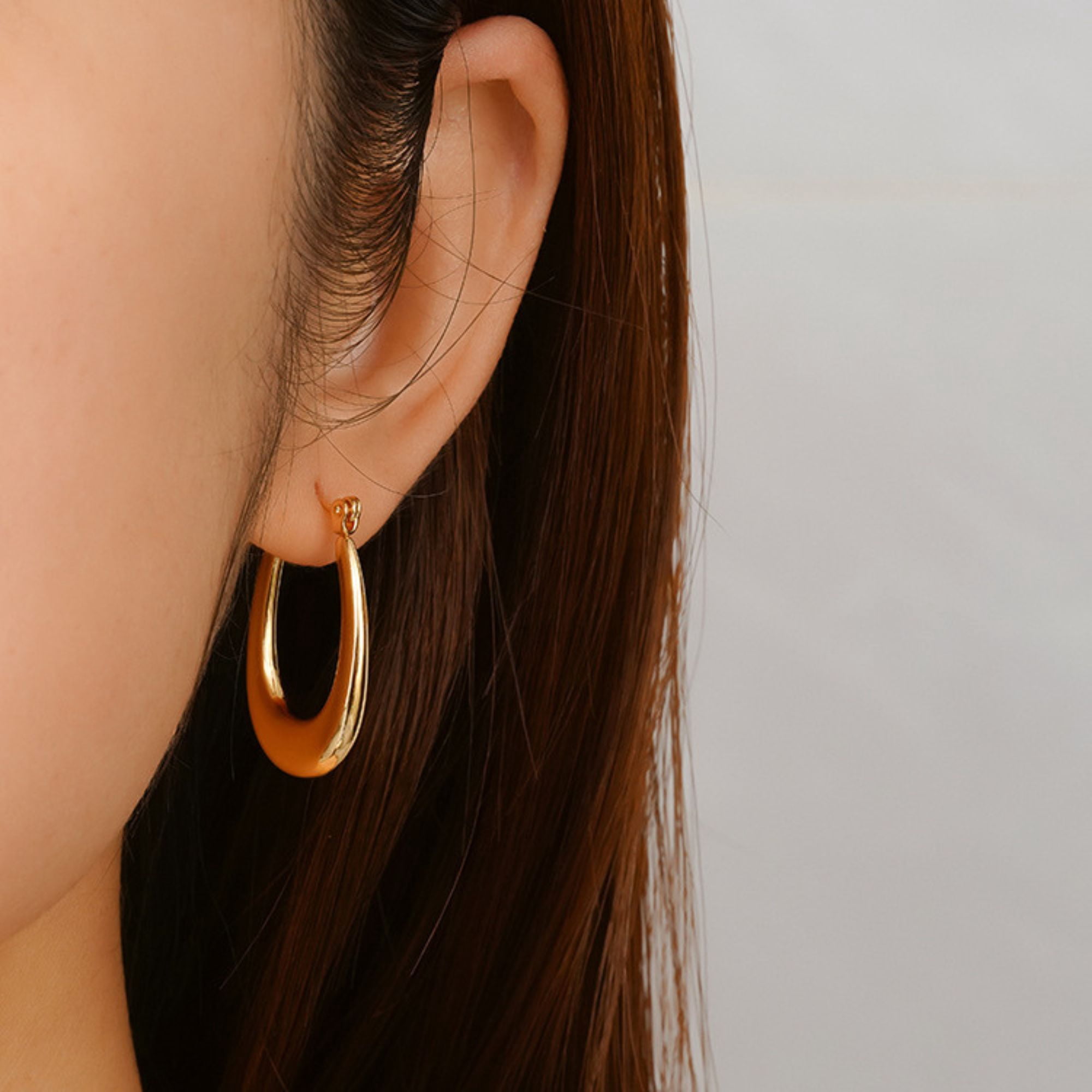 Hoop Earrings for Women by Ginger Lyne Gold Stainless Steel Lightweight Classic Everyday Style