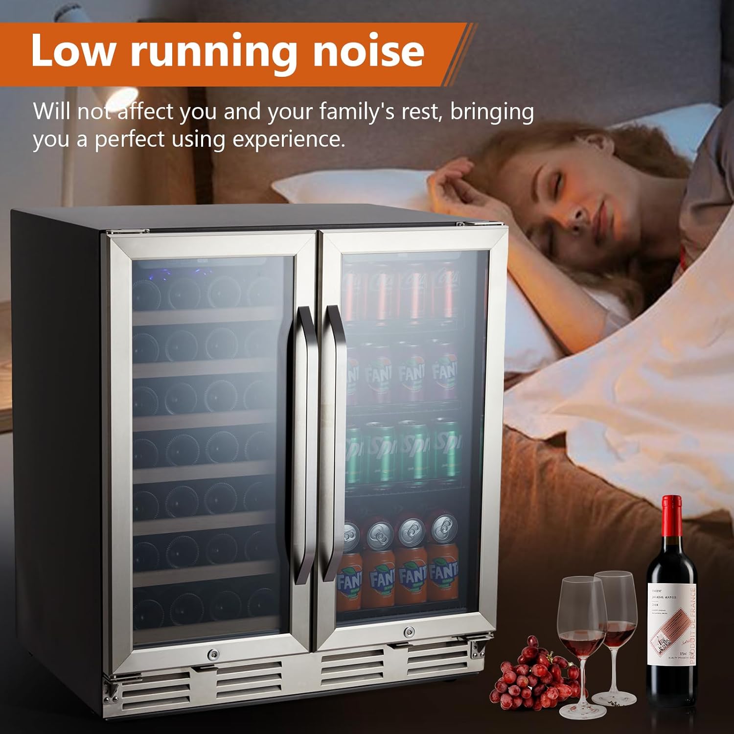 Towallmark Wine and Beverage Refrigerator, 30 inch Wine Fridge Dual Zone Hold 33 Bottles and 96 Cans, Digital Touch Control, Built-In or Freestanding