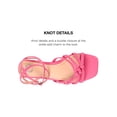 thumbnail image 3 of JOURNEE COLLECTION Womens Pink Knot Strappy Padded Indee Square Toe Buckle Sandals Shoes 6 M, 3 of 3