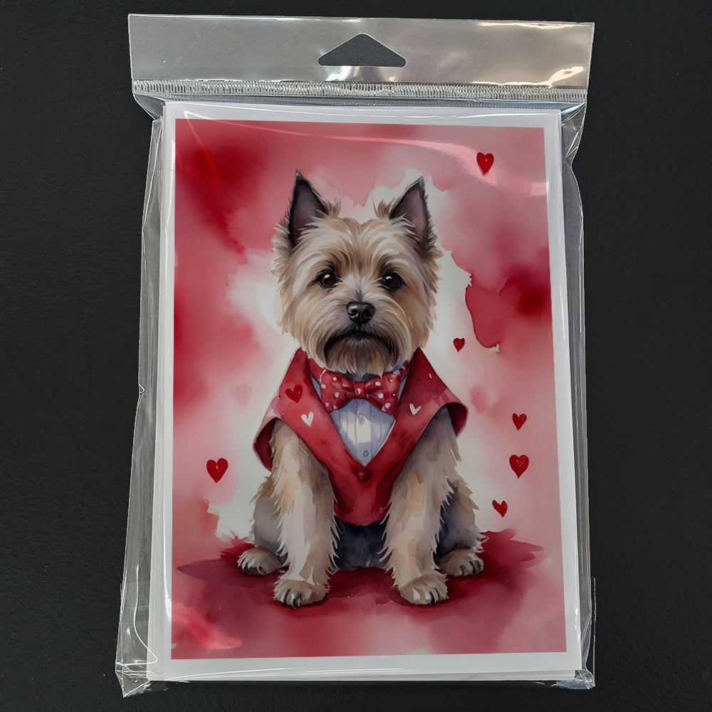 Cairn Terrier My Valentine Greeting Cards Pack of 8 7 in x 5 in