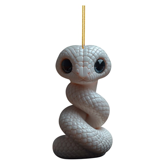 Cute Acrylic Snake Christmas Pendant Ornaments, Unique Hanging Decor for Christmas Tree and Holiday Season Decorations - C