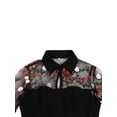 thumbnail image 3 of Liacowi Women Midi Dress Long Flare Sleeve Flower Embroidery Mesh See-Through A-line Dress Swing Pleated Cocktail Dresses Fall Casual Party Dress, 3 of 8