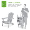 thumbnail image 4 of Folding Adirondack Chair Outdoor Wooden Accent Furniture Lounge Chairs for Yard, Garden, Patio w/ 350lb Weight Capacity - Gray, 4 of 7