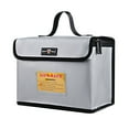 thumbnail image 1 of Portable Fireproof Explosionproof Lipo Battery Guard Bag Large Storage Space for Battery Storage and Charging with Double Metal Zipper Case Pouch  260*130*190mm, 1 of 7