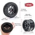 thumbnail image 3 of Ensemble de Pneus de Buggy RC en Caoutchouc Durable – Lot de 4 Roues à Enjambement Bas de 75 mm, Moyeu Hexagonal de 12 mm, Inserts en Mousse, Traction Améliorée, Compatible avec Voitures RC 1/14 et 1/16, Camions, Wltoys 144001, 3 of 7