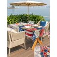 thumbnail image 5 of Outdoor Tablecloth with Umbrella Hole for Patio/Picnic/Party/Camping, Independence Day Floral Waterproof Table Cloth Rectangle Table Cover Washable, Anniversary USA Flag Vintage (60"x 102"), 5 of 9