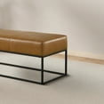 thumbnail image 6 of Maya 48" Wide Mid Century Modern Genuine Leather Metal Frame Bench in Tan, 6 of 6