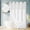 white, variant on Yiannan No Hook Slub Textured Shower Curtain with Snap-in PEVA Liner, Mesh Window - White, 71 x 74
