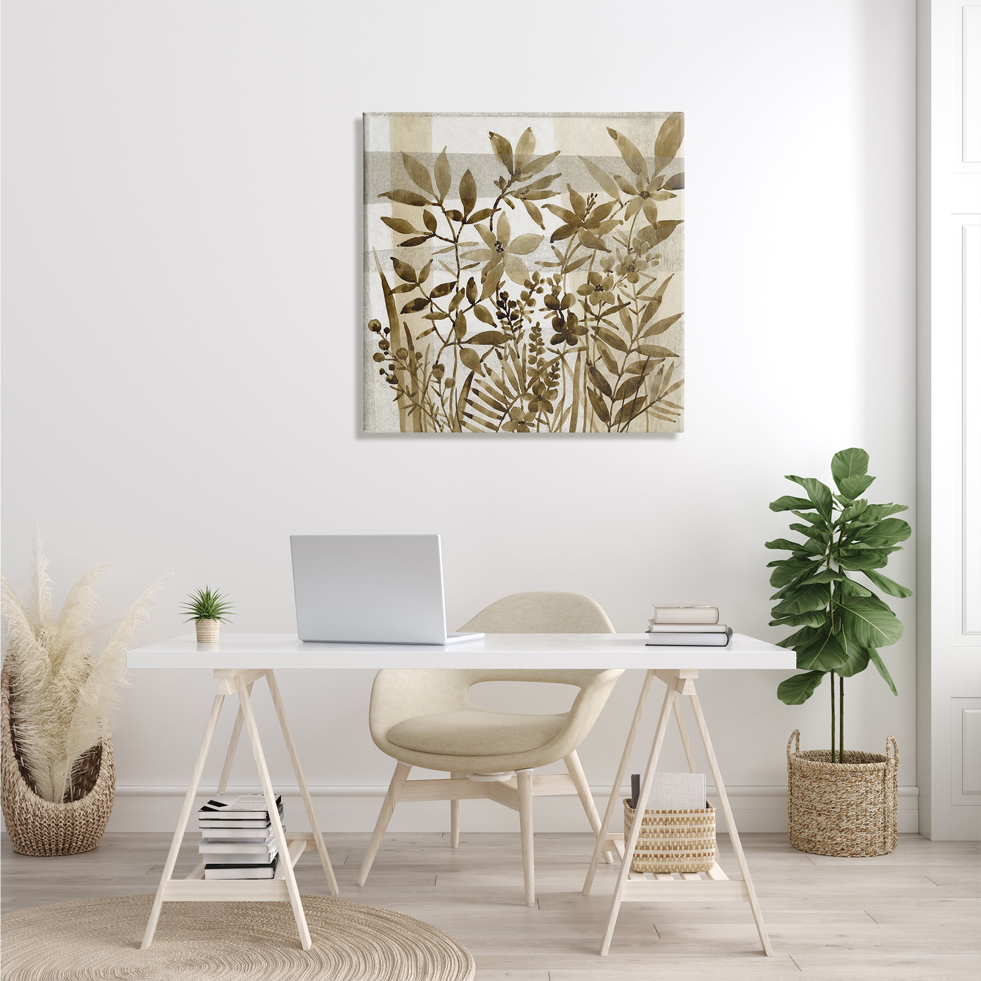 Stupell Industries Antique Field of Wildflowers Brown Tan Abstraction, 30 x 30, Design by Tim OToole
