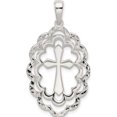 thumbnail image 4 of Sterling Silver Diamond-Cut Cross Pendant (37.97 X 21.32) Made In Thailand qc9710, 4 of 6