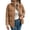 Khaki, variant on Staron Winter Jackets for Women Puffer Coat Corduroy High Neck Long Sleeve Button Down Casual Loose Warm Solid Outerwear, Army Green L