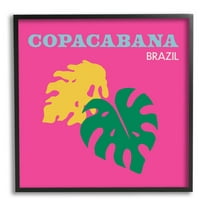 Stupell Industries Bold Copacabana Plant Leaves Graphic Art Black Framed Art Print Wall Art, Design by The Saturday Evening Post