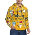thumbnail image 2 of Salouo You are so Sweet Pattern Men's Fall Hoodie Sweatshirt,Sport Hoodie with Pockets for Men Pullover Casual Hooded Sweatshirt-Small, 2 of 7