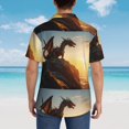 thumbnail image 4 of Fuzoiu Seaside Sunset Cool Dragon Print Hawaiian Shirt for Men, Summer Beach Casual Short Sleeve Button Down Shirts, Men’s Beach Summer Shirts with Pocket,Medium, 4 of 7