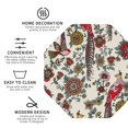 thumbnail image 4 of Bingfone Vintage Dark Enchanted Flowers And Birds Leather Drinks Coasters With Set Of 6,Suitable For Home Kitchen,Coffee Cup Coasters Home Gift, 4 of 9