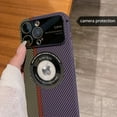 thumbnail image 4 of Carbon Fiber Patten Magnetic Case for iPhone 14 13 12 11 Pro Max [Compatible with Magsafe ] [Camera Cover with Lens Protector ] Logo View Matte Thin Slim Hard Cases (Red,for iPhone 11 Pro Max), 4 of 11