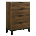 thumbnail image 2 of Mays 4-drawer Chest Walnut Brown with Faux Marble Top, 2 of 10