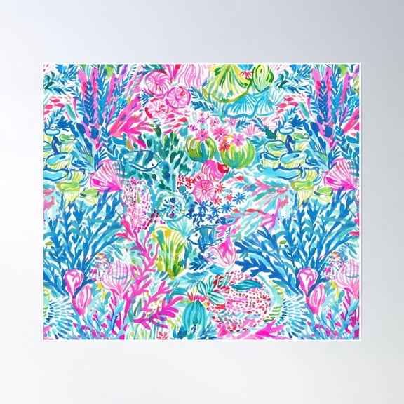 Summer Lily Ocean Festive Poster Wall Art, UNFRAMED PAPER POSTER, Home Decor, Vintage Gift, Living Room Dercor