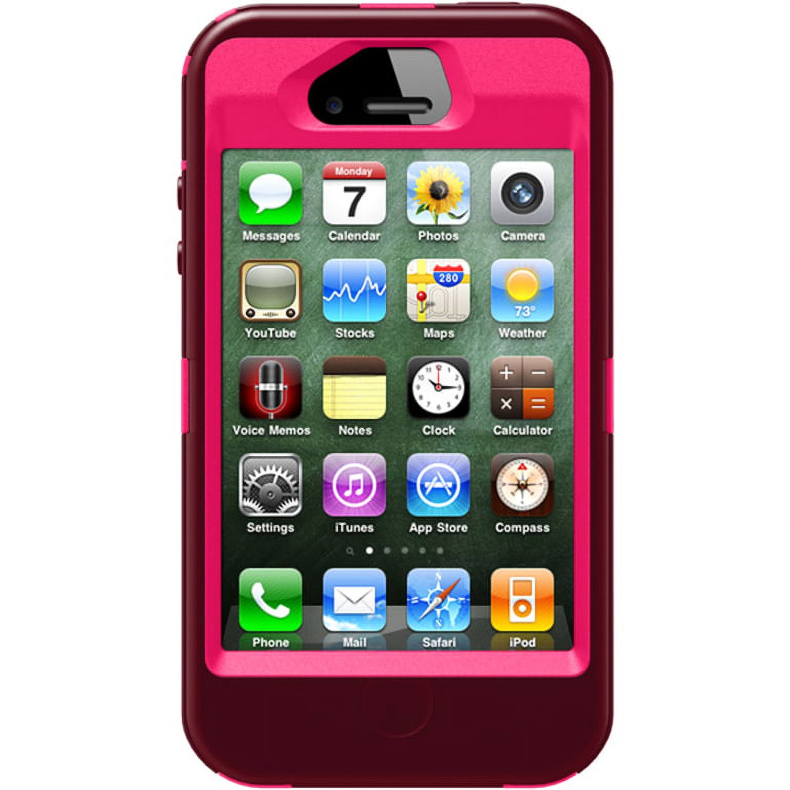 OtterBox Defender Rugged Carrying Case (Holster) Apple iPhone 4S, iPhone 4 Smartphone, Deep Plum, Peony Pink - image 2 of 5
