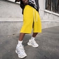 thumbnail image 4 of Men's Baggy Sweat Shorts Fleece Cotton Y2k Casual Under Knee Raw Hem Gym Shorts with Pockets, L, 4 of 6
