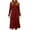 Wine, variant on Black Cocktail Dresses Womens Autumn And Winter Solid Color Long Sleeve Round-neck Smocked Boho Dress A-Line Ruffle Frill Tiered Swing Midi Dress Patchwork Sling Dress Short Dress Short Dress