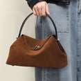 thumbnail image 5 of Genuine Leather Flap Bag, Women's Suede Underarm Hobo Shoulder Crossbody Purse, 5 of 8